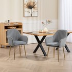 4pcs Upholstered Modern Accent Chair Velvet Dining Chairs Decorative Chair Grau