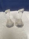 Vintage Hollywood Glamor Lot Of 2 Cut Glass Vanity Perfume Bottles 4 75    As Is