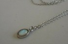 Oval Opal Necklace Pendant W  Opal Gemstone   925 Sterling Silver   18  