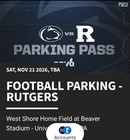 Penn State Digital Parking Pass  preferred Parking 32 Lot  - Rutgers 11 21 2026
