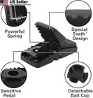 Mouse Trap  Small Mice Trap Indoor Quick Effective Sanitary M01-12pack  Black
