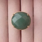 Vintage Glow Ring By Sheila Fajl Gold Tone Soft Green Faceted Stone Size 10