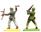 2 Original Vintage 1971 Britains Ltd  Deetail Wwii German   American Soldiers