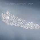 Bridal Princess Austrian Crystal Tiara Wedding Crown Veil Hair Accessory Silver