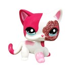 2   Pink White Sparkle Glitter Short Hair Cat Littlest Pet Shop Lps 2291