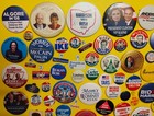 100 Diff Presidential Political Cause Campaign Pinbacks Pins Buttons 1940s   Lot
