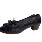 Vintage 80s Pappagallo Italy Leather Loafer Shoes Navy Blue Womens Size 7 5 N