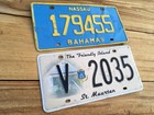 Nassau Bahamas Blue yellow     St  Maarten    the Friendly Island     License Plates