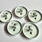 Lot Of 5 Gold White Tone    20mm Chanel Cc Coco Button Buttons Stamped Steel