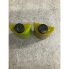 Bakelite Half Moon Marbled Green Salt And Pepper Shakes Vintage Art Deco