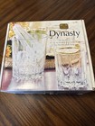 New 4 Cut Crystal Double Old Fashion 12oz Glass   Ice Bucket W 24 K Gold Trim