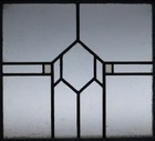 Abstract Midsize Old English Leaded Stained Glass Window 24  X 22 