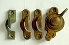 Brass Window Sash Lock   Latches Antique Salvage Hardware Set Extras