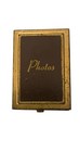 Vtg Mcm Pocket Purse Size Gold Tone Metal Photo Album W  B w Photos Collectible