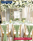 Sage Green Table Runner 10ft 27x120 Inches Chiffon Fabric For Wedding Bridal Bab