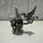 Spoontiques Pewter Wizard 1987 Vintage Cmr595 Baby Dragon Staff Crystals 2 5       