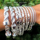Solid 925 Sterling Silver Diamond Cut Rope Chain Italy Necklace Bracelet Heavy