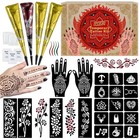 Temporary Tattoo Stencils Kit - 4 Pcs Tattoo Cones 3 Colors Ink Brown 2  Blac   