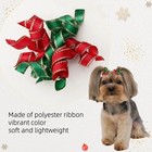 20pcs Curly Christmas Dog Bows Dogs Christmas Hair Bows With Rubber Bands Pup   