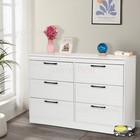 6-drawer Dresser Chest Of Drawers Storage Cabinet Unit Bedroom Furniture White