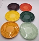 Vintage Ritepoint Contemporary Plastic Coasters Set Of 6 Green Yellow Orange Brn