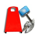 Hero Character Toy Set With Hammers  Led Light Mask   Cape - Kids Role-play Cost