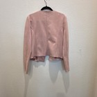 Haute Monde Pink Faux Suede Biker Jacket Asymmetric Zip Lined Size L