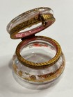 Vtg Russian Jewelry Trinket Box 2  Gold Tone Frame Charity 1359-roan
