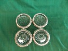 Vtg Lot Of 4 Silver Rim Glass Coaster Set  Crown  2 Marked Sterling  2 Unmarked