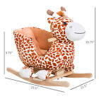 Kids Plush Rocking Horse Giraffe Ride-on Chair Toy Baby Rocker For 1-3 Year Old