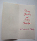 Candle With Pines   Bells Christmas Vintage Greeting Card  yy4