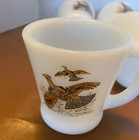 Set Of 6 Vintage Fire King Ovenware Usa Game Bird Coffee Mugs  D Handle