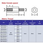 25 50 100pcs Plastic Nylon M3 Hex Column Standoff Support Spacer Screw Nut