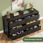 Black 6 Drawer Dresser Modern Chest Of Drawers Wood Storage Cabinet For Bedroom