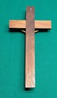 Vintage Wooden Metal Crucifix Cross Jesus Christ Religious Wall Hanging 12 