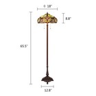 Stained Glass Victorian Tiffany Style 2 Bulb Dark Bronze Finish Floor Lamp