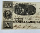 Obsolete Currency  Philadelphia Pa  1836 Manuel Labor Bank  10 Note