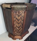 Xxl 21  Bamboo Wicker   Tin Wood Floor Vase Planter