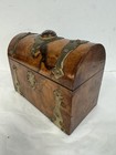 U28306 Antique Victorian Burled Walnut Letter Stationary Box Wbrass  Gem G2u