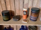 14 Vintage Medicine Cabinet Cans Jars Bottles Apothecary Medical