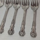 1847 Rogers Bros  Silver Plate Charter Oak Pattern 6 Salad Forks Monogrammed  h 