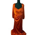 Formal Copper Satin Dress With Rouching In The Front  Lace Up Back  Lined 16