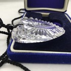 Vtg Waterford Clear Faceted Crystal Heart Pendant Necklace Silk Rope And Box
