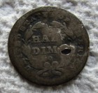 1840-o With Drapery Seated Liberty Silver Half Dime Early Rare Key Date Holed