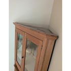 Vintage Style Solid Oak Wood Corner Hutch Glass Display China Cabinet Farmhouse