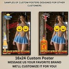 Sexy Pinup Girl Custom Alcohol Poster Any Beer Whiskey Tequila Vodka Brand   284
