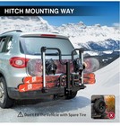 Leader Accessories Folding Hitch Mounted Ski   Snowboard Rack  Adjustable   