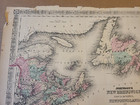 Johnson s 1864 Large Colored Map Of New Brunswick Newfoundland  Nova Scotia  Pei