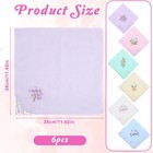 6 Pcs Womens Handkerchiefs Cotton Ladies Handkerchiefs Vintage Floral Embroidere