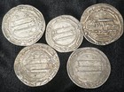 Group Lot Of 5 Islamic Abbasid Caliphate Silver Dirham Medieval 